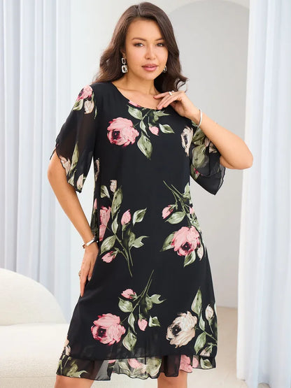 💐【S-5XL】Elegancka sukienka z nadrukiem