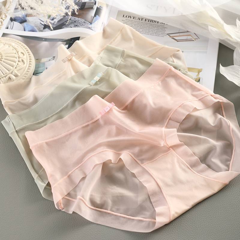 🥰 【 6 sztuk 】 Ultra cienka bielizna 3D Ice Silk Bezszwowa bielizna Ultra cienka bielizna Nude-3711784