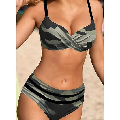 👙👙 【S-5XL】 2024 nowy strój kąpielowy z nadrukiem seksowne bikini--3694631