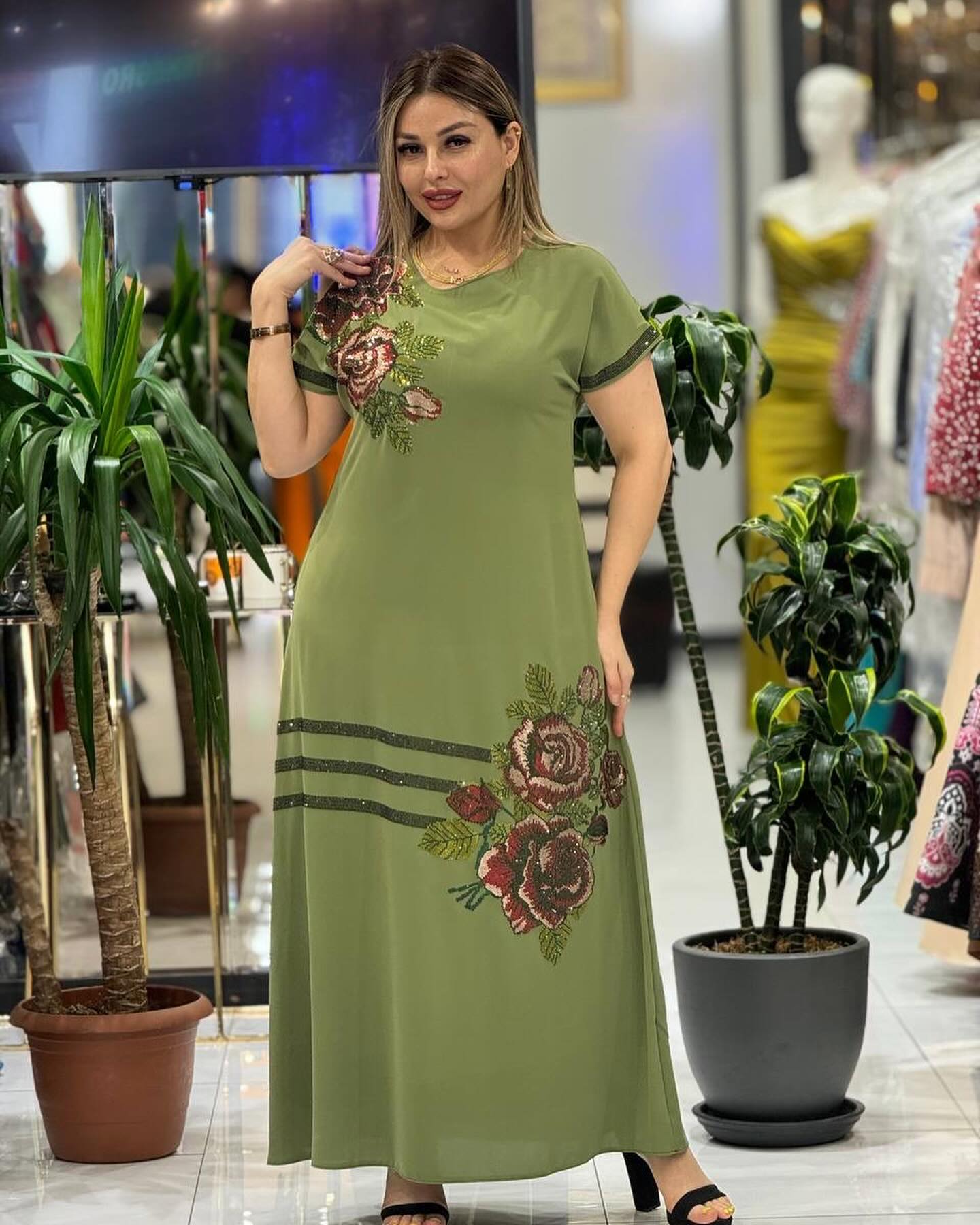 【S-5XL】⚜️2024 Modna damska elegancka sukienka z nadrukiem🌹🌹🌹-3733321