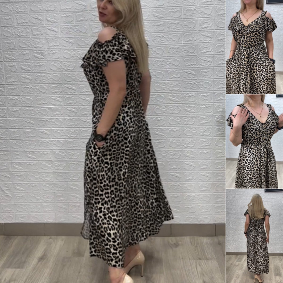 💟【S-5XL】👗💟Wygodna letnia sukienka w panterkę