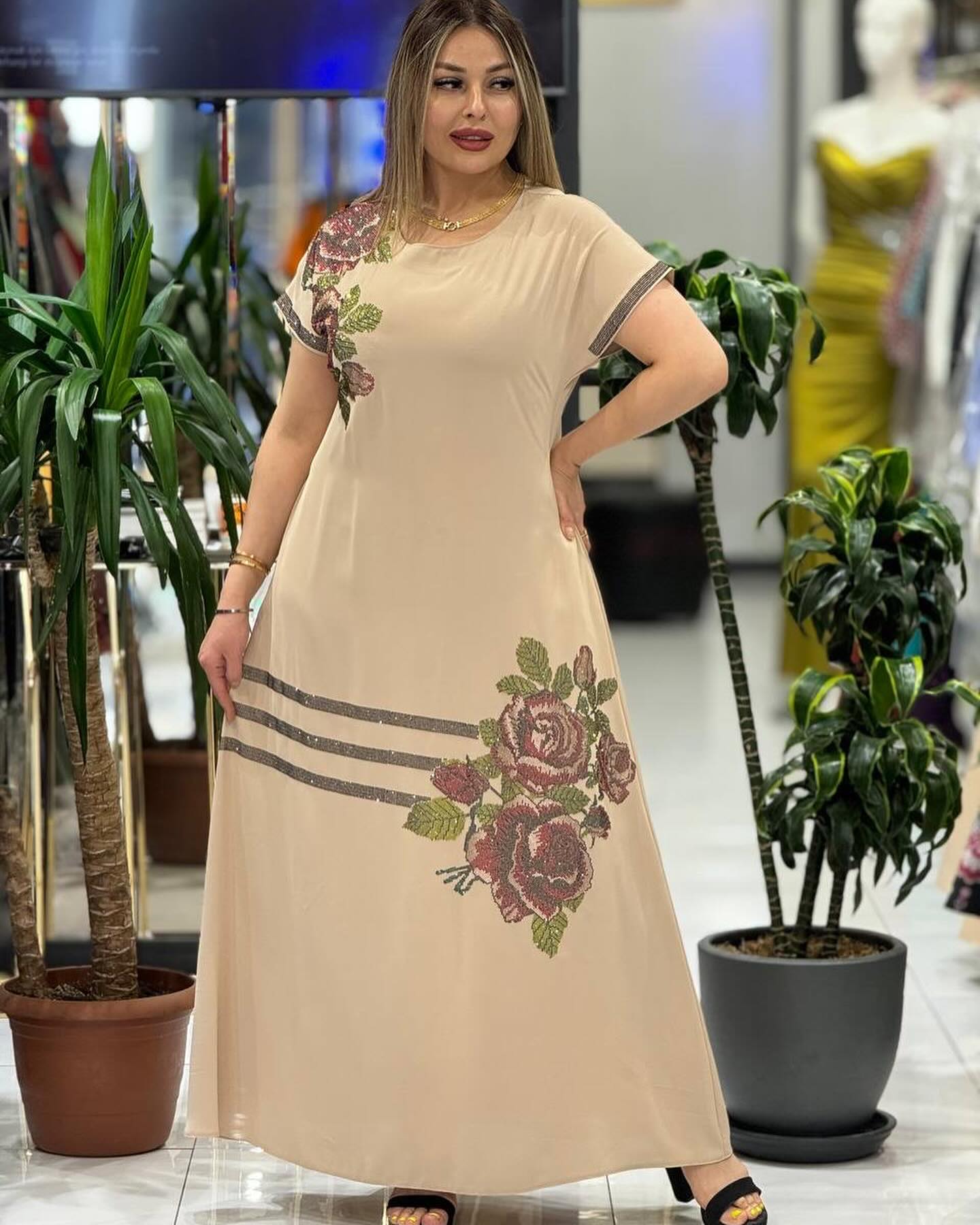 【S-5XL】⚜️2024 Modna damska elegancka sukienka z nadrukiem🌹🌹🌹-3733321