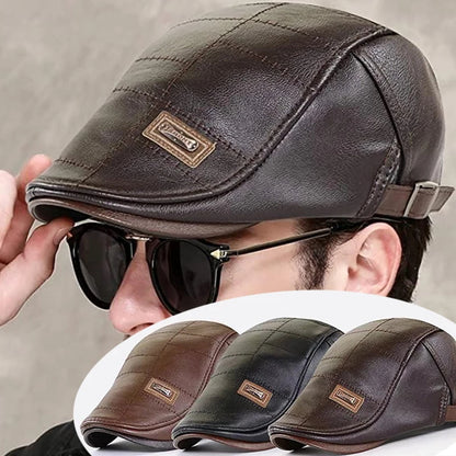 🧢【Kup jeden, drugi dostaniesz gratis】🔥Męski beret skórzany w stylu vintage--3786849