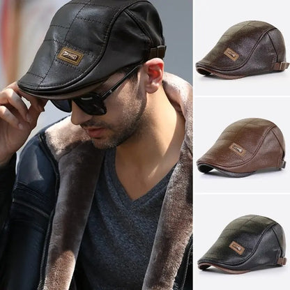 🧢【Kup jeden, drugi dostaniesz gratis】🔥Męski beret skórzany w stylu vintage--3786849