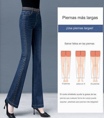 🔥Promoção de primavera: 49% de desconto【40-90KG】[Novidade] Jeans femininos cintura alta stretch flare3667376