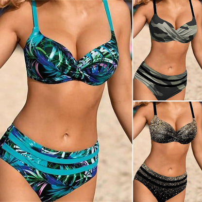 👙👙 【S-5XL】 2024 nowy strój kąpielowy z nadrukiem seksowne bikini--3694631